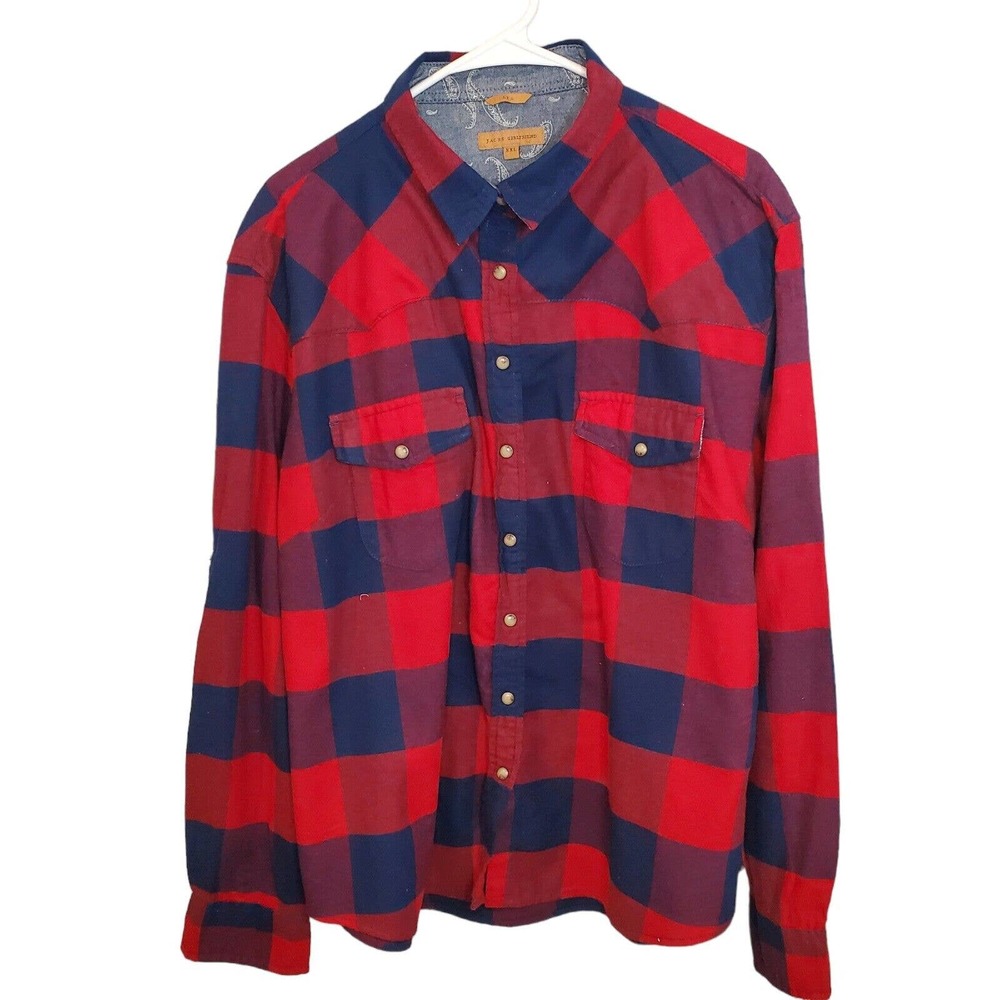 Jachs Girlfriend Women's Shirt Size XXL Red Plaid Button Up Long Sleeve Fall